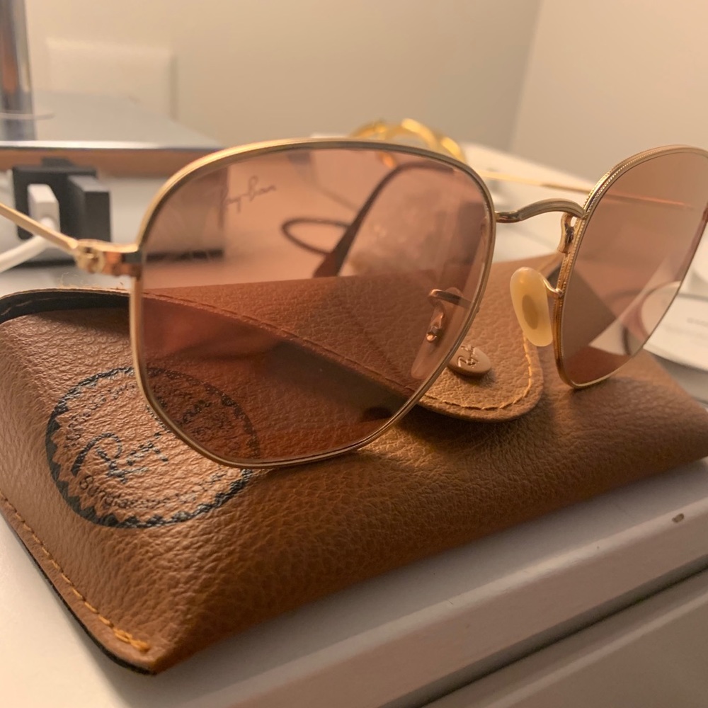 RAY BAN - Gold Copper Flash Hexagonal Flat Lenses